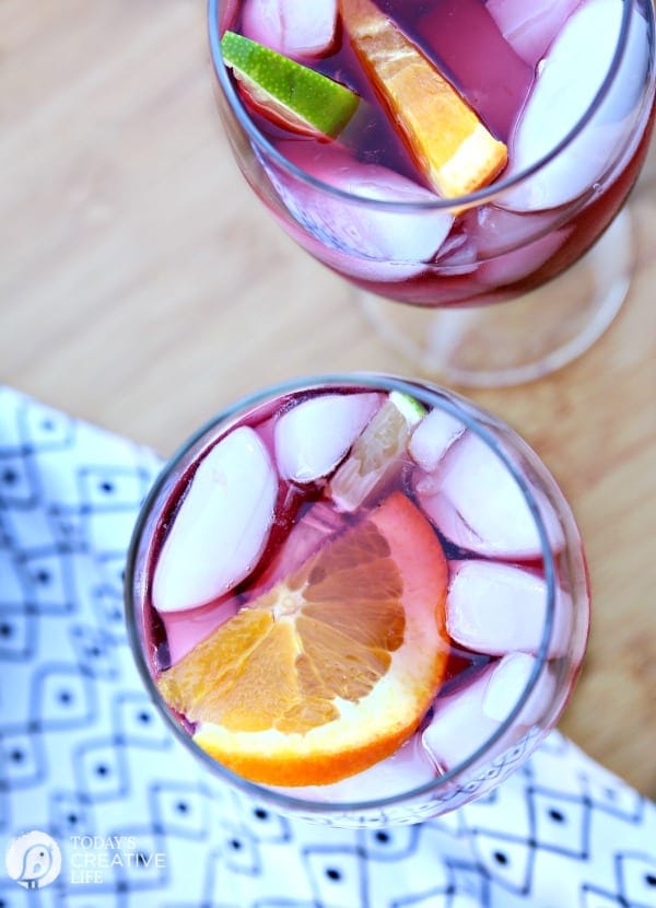 Spanish Sangria Recipe | Traditional, easy to make for a crowd, red wine sangria with citrus fruit. TodaysCreativeLife.com