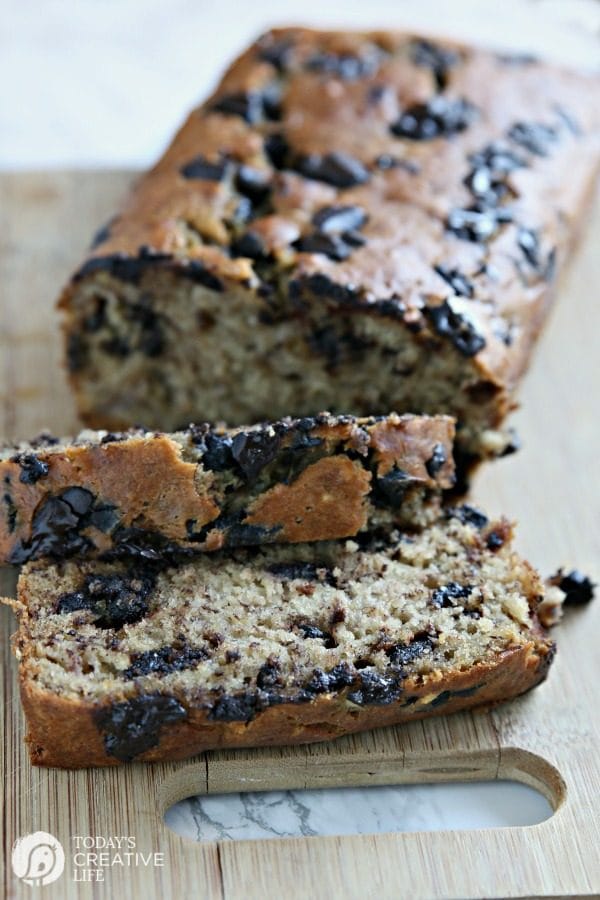 Buttermilk Banana Bread With Chocolate Chunks Today S Creative Life