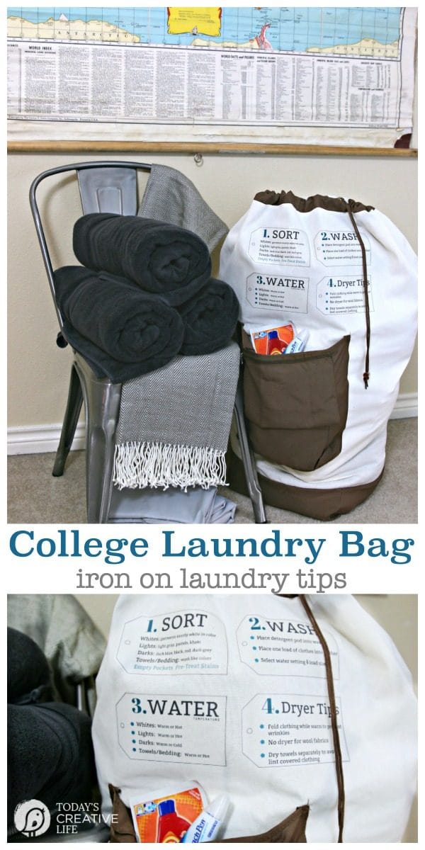 Dorm Room Essentials for College | College necessities | Laundry bag Iron On Laundry Tips | Click for more ideas! #BHGLivebetter #sponsored TodaysCreativeLife.com