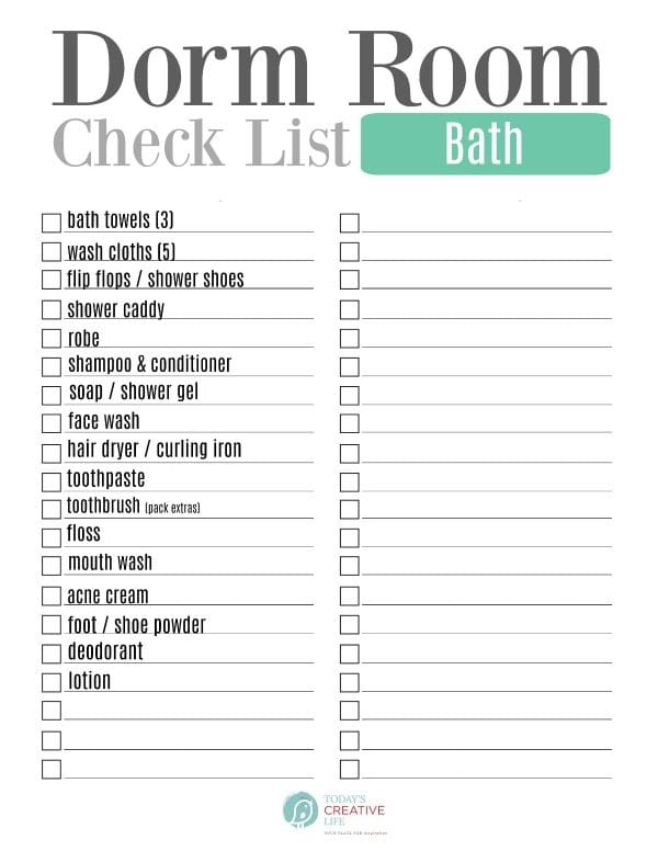 College Apartment and Dorm Room Essentials Checklist