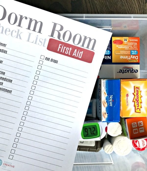 College Packing List | Dorm Room Essentials | First Aid Items | TodaysCreativeLife.com