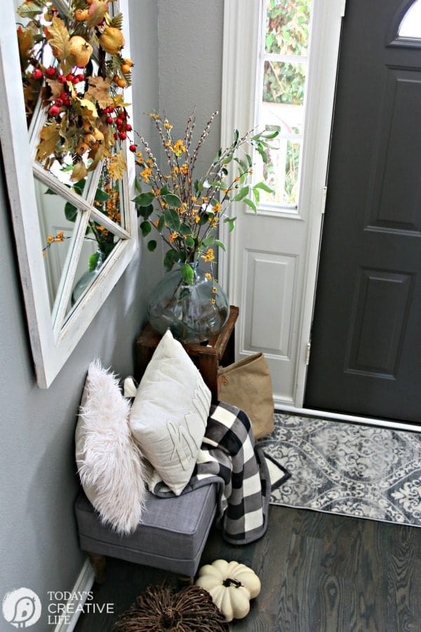 Plum and Red Mums Fall Porch