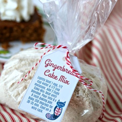 Gingerbread Cake Mix with Printable Instruction gift tag. Free Printables | Homemade Gift Ideas | TodaysCreativeLife.com