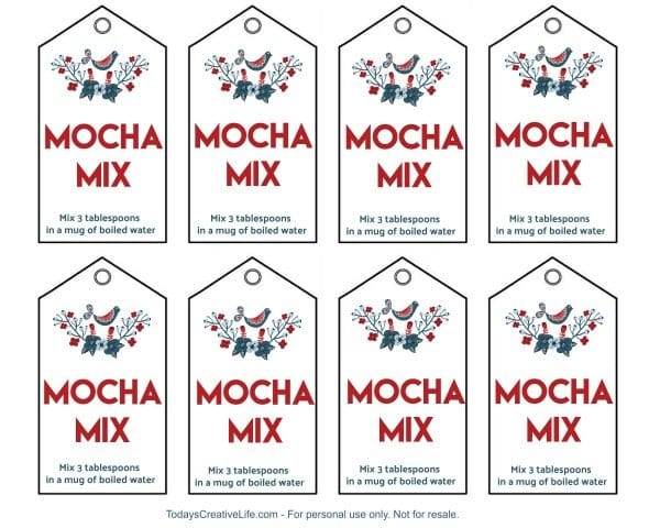 Mocha Mix Free Printable Gift Tags - For personal use only | TodaysCreativeLife.com