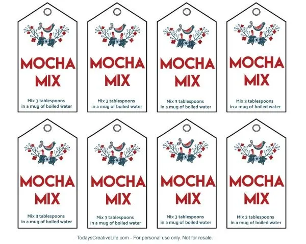 Mocha Mix Free Printable Gift Tags - For personal use only | TodaysCreativeLife.com