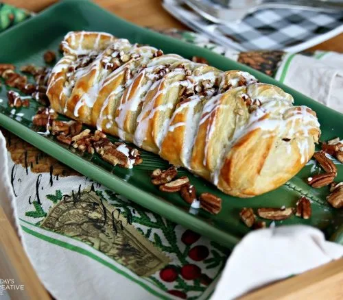 Pumpkin Cream Cheese Puff Pastry Braid