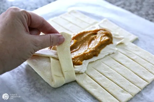 creating a pumpkin puff pastry dessert