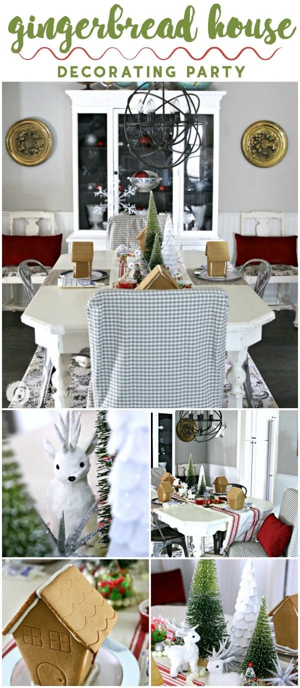 Gingerbread House Decorating Holiday Party | Easy Christmas Party Ideas | Easy holiday centerpiece ideas | Inexpensive Christmas Decor | TodaysCreativeLife.com