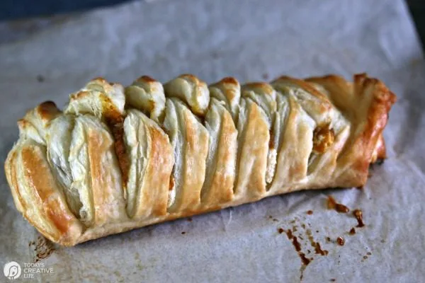 baked Pumpkin Cream Cheese Puff Pastry Braid 