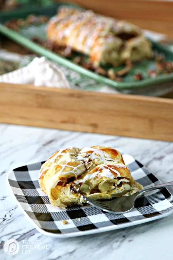 slice of Pumpkin Cream Cheese Puff Pastry Dessert