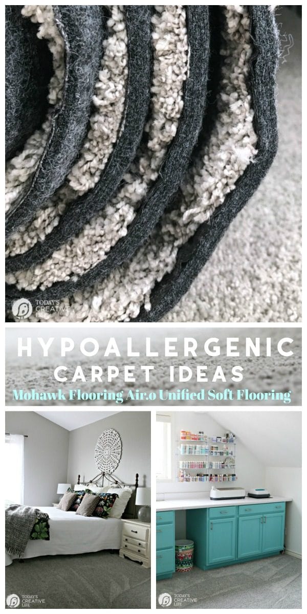 Hypoallergenic Carpet Ideas - Mohawk Air.o Unified Soft Flooring | Recyclable Carpet | Flooring made from recycled materials | Easy to Install | VOC-free | Toxin Free Carpet | Updating old carpet | TodaysCreativeLife.com AD