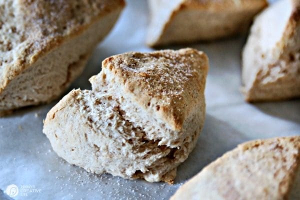 Cinnamon Sugar Sour Cream Scones | Breakfast Scones | Easy to make homemade scones | Brunch Recipes | Easy Baking | TodaysCreativeLife.com