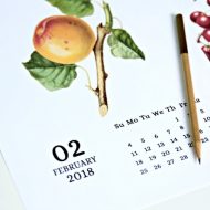 2018 Printable Calendar Vintage Fruit