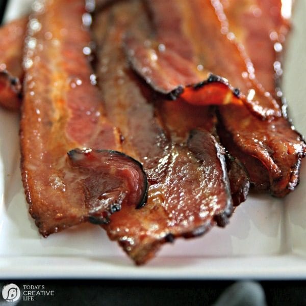 Sweet and Spicy Candied Bacon | baked in the oven crispy sweet bacon recipe | Easy Breakfast Recipe | TodaysCreativeLife.com