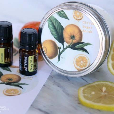 DIY Sugar Body Scrub with essential oils | Made with lemon and orange citrus oils for a fresh scent | Homemade beauty products | Body Scrub Recipe | Coconut oil Body Scrub | TodaysCreativeLife.com