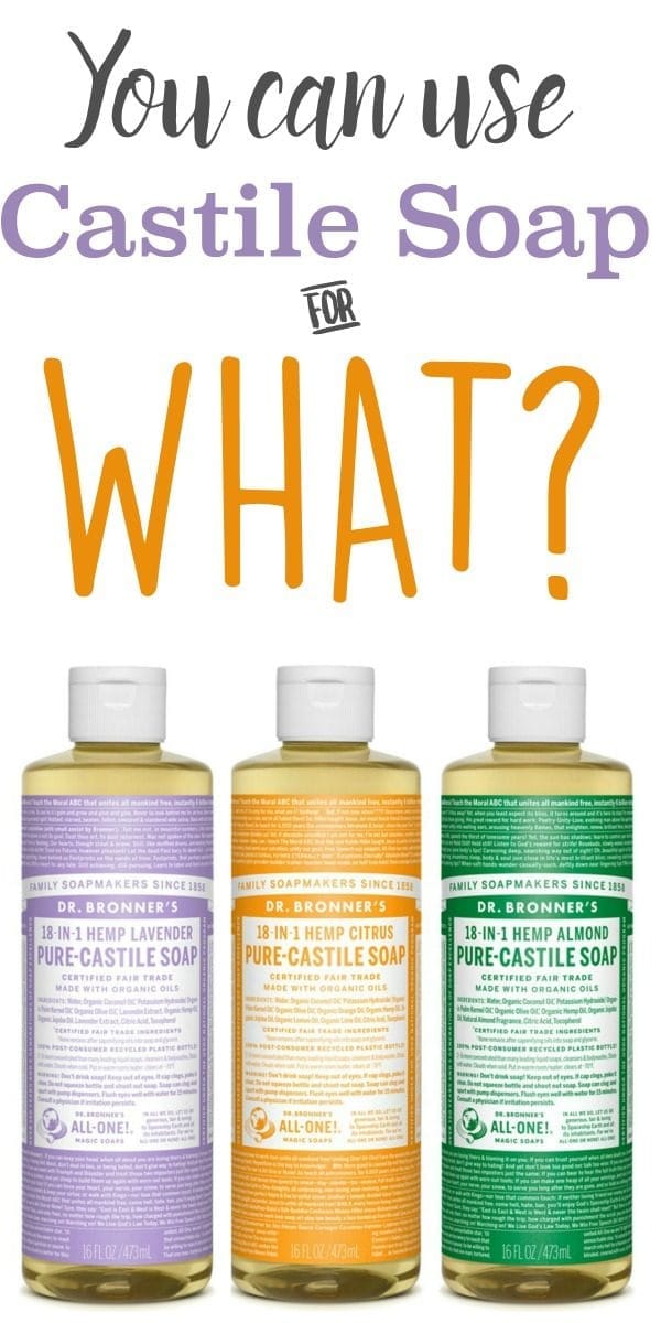 10 Frugal Ways to Use Castile Soap | Natural cleaning supplies, shampoo, toothpaste and more! Find out all the different ways you can use Dr. Bronners Castile soap | TodaysCreativeLife.com