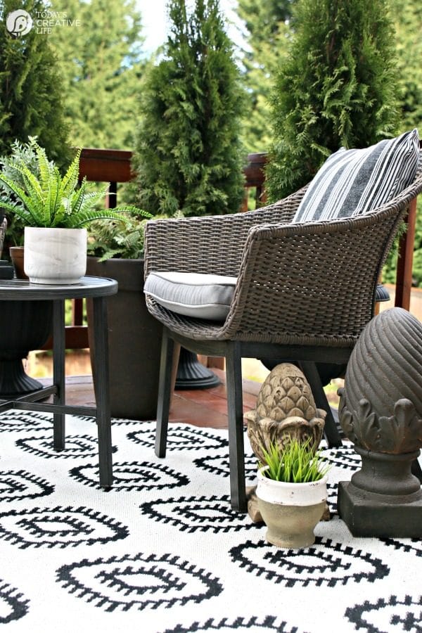 seating area on an outdoor patio