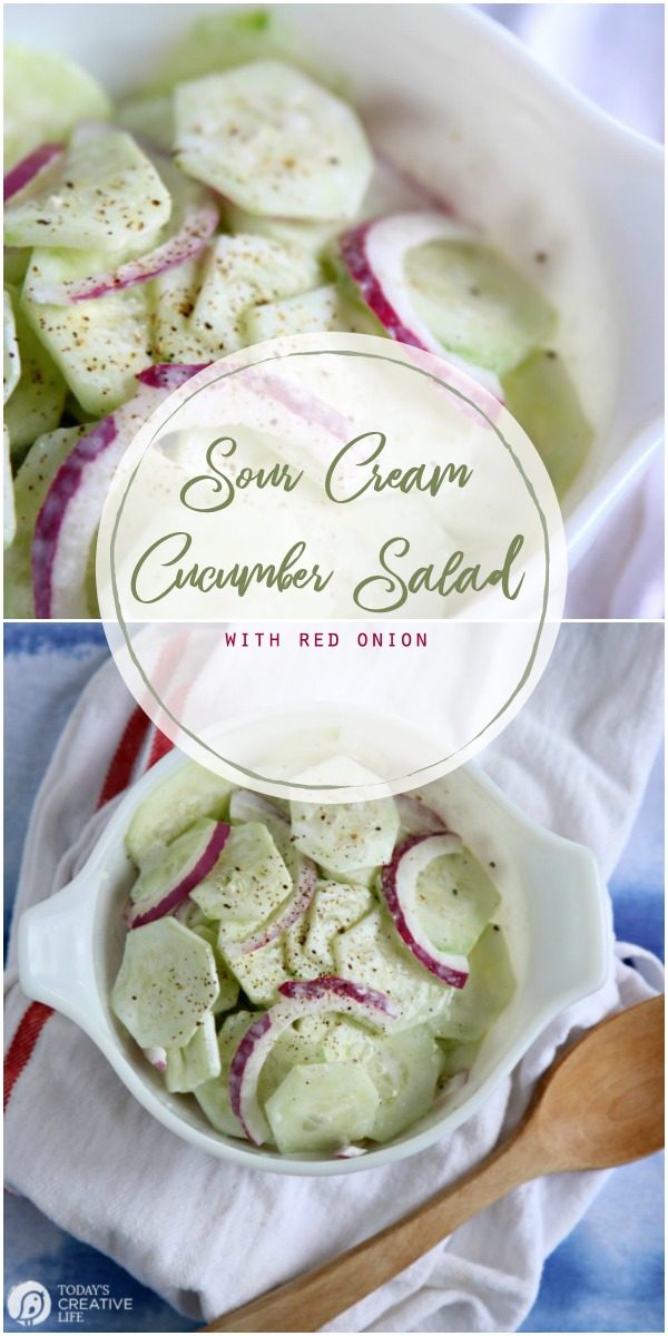 simple salad recipe made with cucumbers and onions