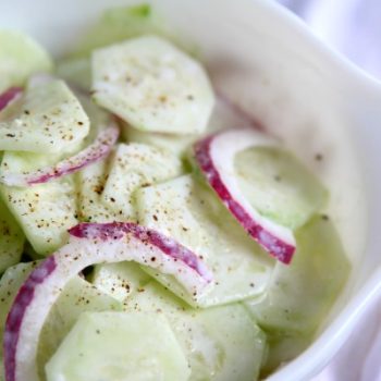Sour Cream Cucumber and Onion Salad