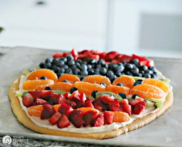 Sugar Cookie Easter Egg Fruit Pizza