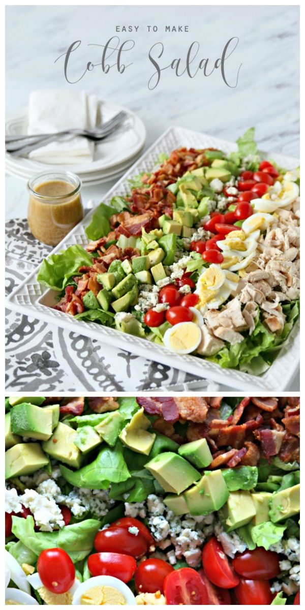 Cobb Salad Recipe | Easy to make Cobb Salad | Chicken, Hard Boiled Eggs, Tomatoes, Bleu Cheese, Avocado, Bacon and Lettuce | Easy Fresh Dinner Ideas | Protein packed dinner ideas | TodaysCreativeLife.com