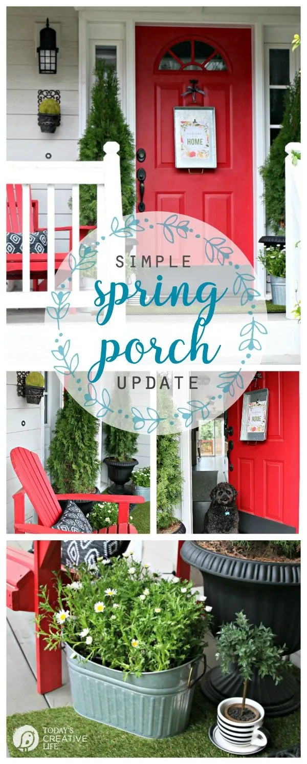 Simple Porch Decorating for Spring | Decorate your Front Porch | DIY Decorating | Budget Friendly Decor | Porch decor ideas | TodaysCreativeLife.com #BHGLivebetter #ad