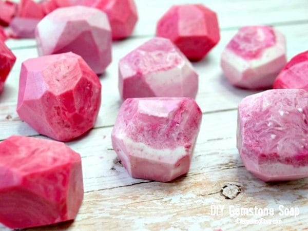 Handmade Gemstone Shaped Soap | How to Make Soap | DIY Soap Recipes | Shaped Soap Ideas | Pink Soap. EverythingEtsy.com for TodaysCreativeLife.com