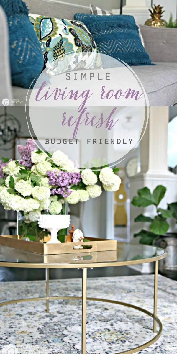 Living Room Ideas on a Budget | inexpensive budget friendly decorating ideas | Easy decorating ideas | Tables for living room | Adding color to your decor | TodaysCreativeLIfe.com