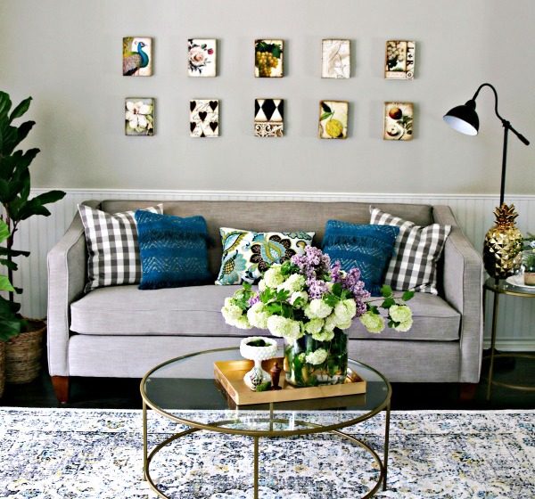Living Room Ideas on a Budget | inexpensive budget friendly decorating ideas | Easy decorating ideas | Tables for living room | Adding color to your decor | TodaysCreativeLIfe.com