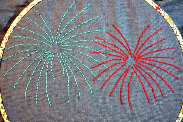 Fireworks Hoop Art | Embroidery Pattern | Fourth of July Crafts | Cricut Craft Ideas | TodaysCreativeLife.com