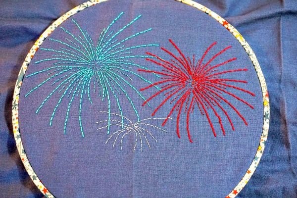 Fireworks Hoop Art | Embroidery Pattern | Fourth of July Crafts | Cricut Craft Ideas | TodaysCreativeLife.com