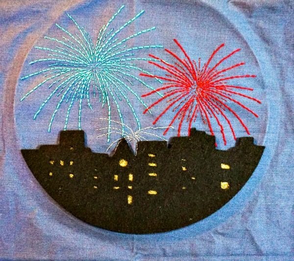 Fireworks Hoop Art | Embroidery Pattern | Fourth of July Crafts | Cricut Craft Ideas | TodaysCreativeLife.com