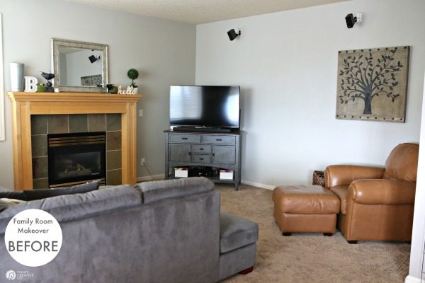 Family Room Ideas on a Budget | BEFORE and after living room decorating ideas | Room makeover decor | redecorating your home on a budget | TodaysCreativeLife.com