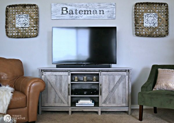 Family Room Ideas on a Budget | BEFORE and after living room decorating ideas | Room makeover decor | redecorating your home on a budget | Television Cabinet Ideas | TodaysCreativeLife.com