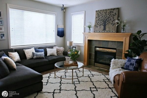 Family Room Ideas on a Budget | BEFORE and after living room decorating ideas | Room makeover decor | redecorating your home on a budget | BHGLivebetter | TodaysCreativeLife.com