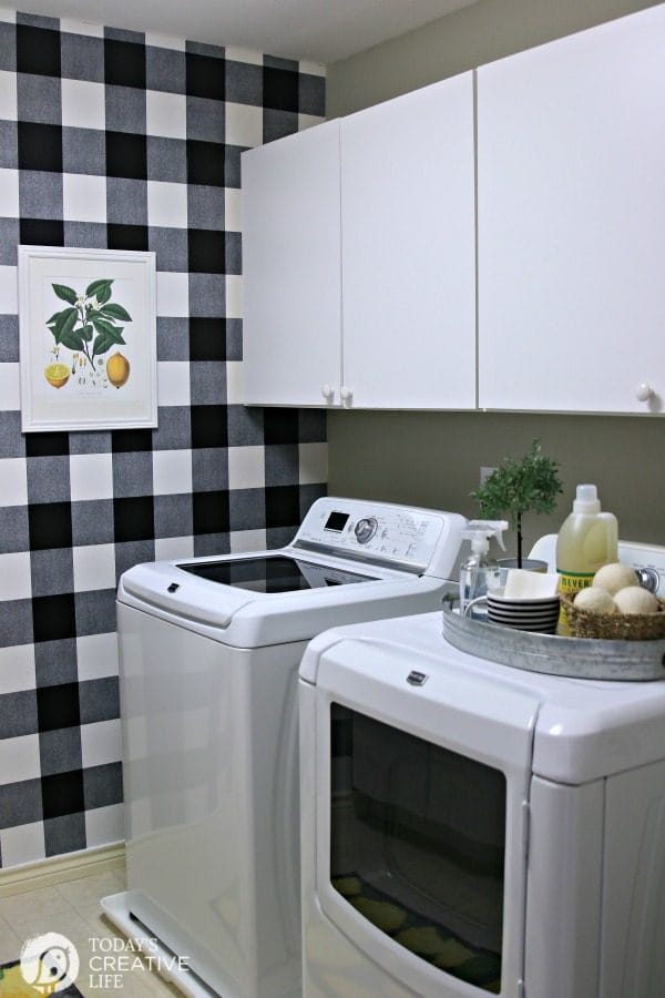 Laundry Room decorated in farmhouse style