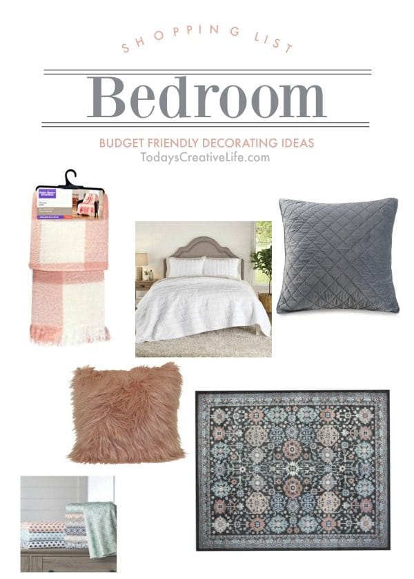 Budget Friendly Decorating Ideas for bedrooms | Room makeover shopping list. | 