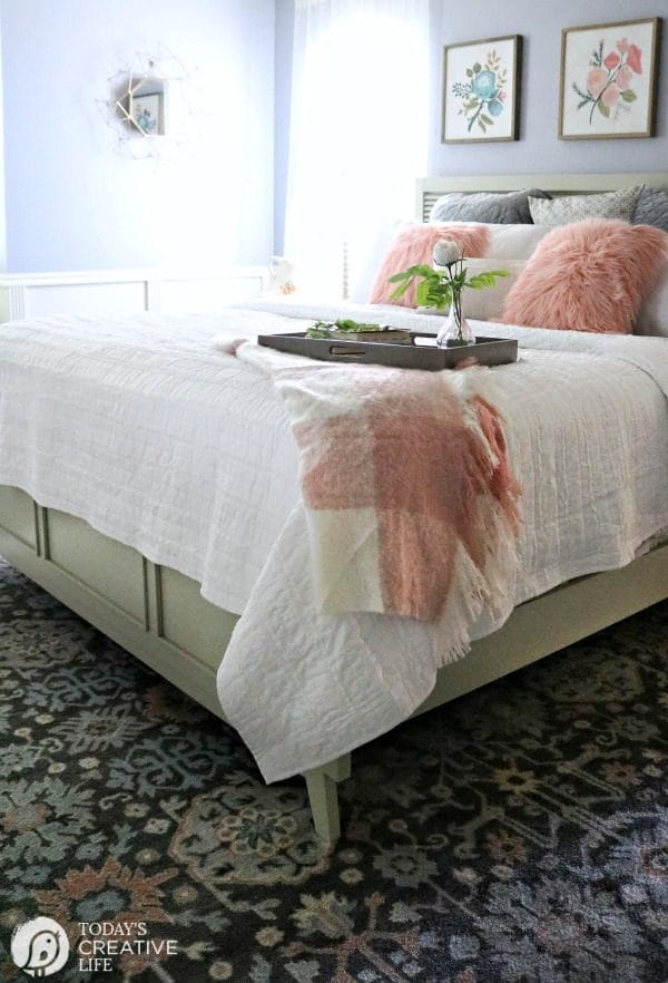 Budget-Friendly Bedroom Decorating Ideas | Room Makeover | Inexpensive and stylish decor for your guest or master bedroom. TodaysCreativeLife.com #BHGLivebetter AD