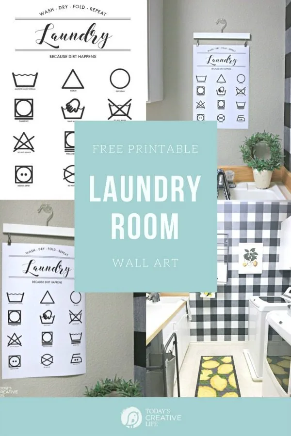 Printable Laundry Symbols Wall Art | Free Printable for the Laundry Room | Laundry Room Printables | Room Makeover | Laundry Instructions and directions | TodaysCreativeLife.com