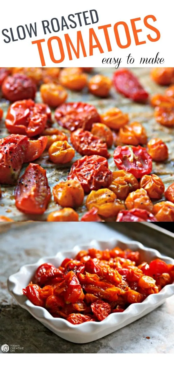 photo collage of roasted tomatoes 