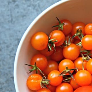 Slow Roasted Tomatoes | Whole Cherry Tomatoes | Yellow cherry tomatoes. Sweet Slow Roasted with olive oil and spices | TodaysCreativeLife.com