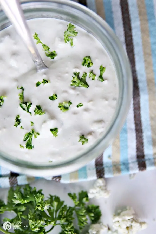 Homemade Bleu Cheese Salad Dressing Recipe | Easy to make | Classic Bleu or Blue Cheese Salad Dressing | TodaysCreativeLIfe.com