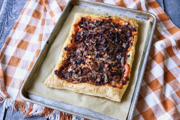 Puff Pastry Bacon and Onion Savory Tart | TodaysCreativeLife.com