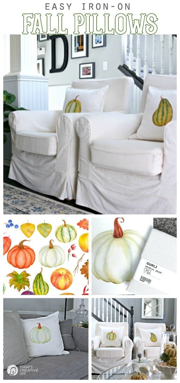 DIY Pillows for Fall | Easy Iron-on Transfer Crafts | Pumpkin Decor | Budget-friendly Fall decorating | Pillows for Autumn | TodaysCreativeLife.com