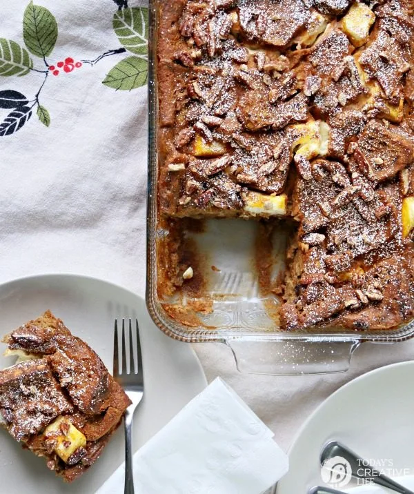 Pumpkin Cream Cheese French Toast Casserole | Breakfast Casserole Recipe | TodaysCreativeLife.com