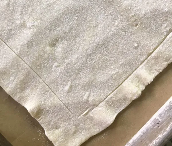 Puff Pastry Rolled out and Scored | TodaysCreativeLife.com