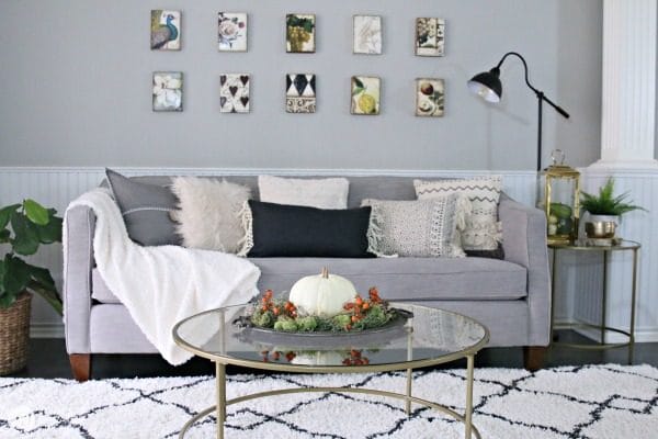 Simple Fall Decorating Ideas | Inexpensive Area Rug for Living Room TodaysCreativeLife.com