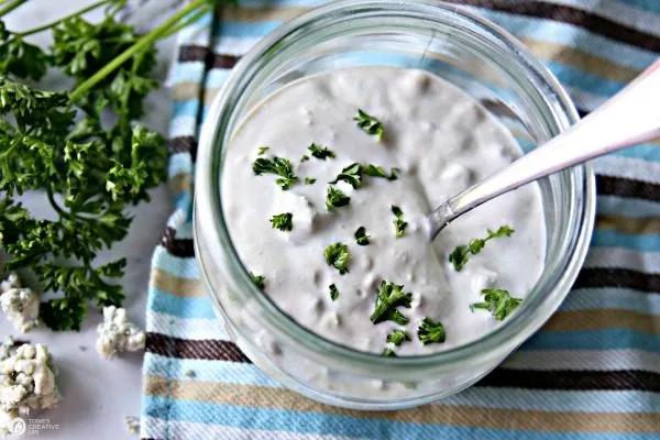 Classic Homemade Bleu Cheese Salad Dressing Recipe | Easy to make | Classic Bleu or Blue Cheese Salad Dressing | TodaysCreativeLIfe.com