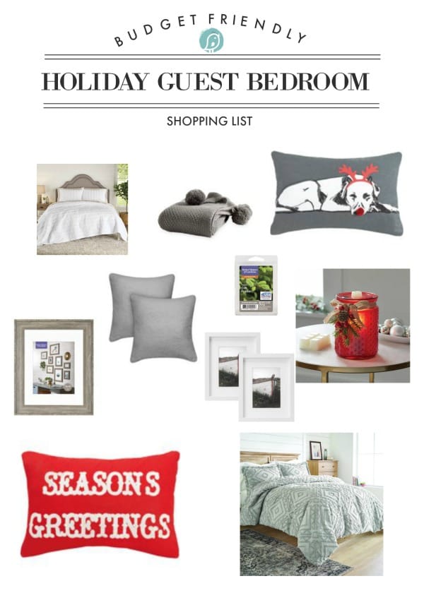 Budget Friendly Holiday Bedroom Makeover Shopping list | TodaysCreativeLife.com