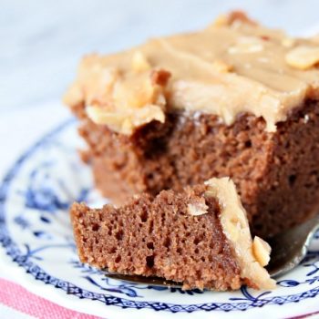 Chocolate Peanut Butter Sheet Cake Recipe | Made from Scratch | TodaysCreativeLife.com
